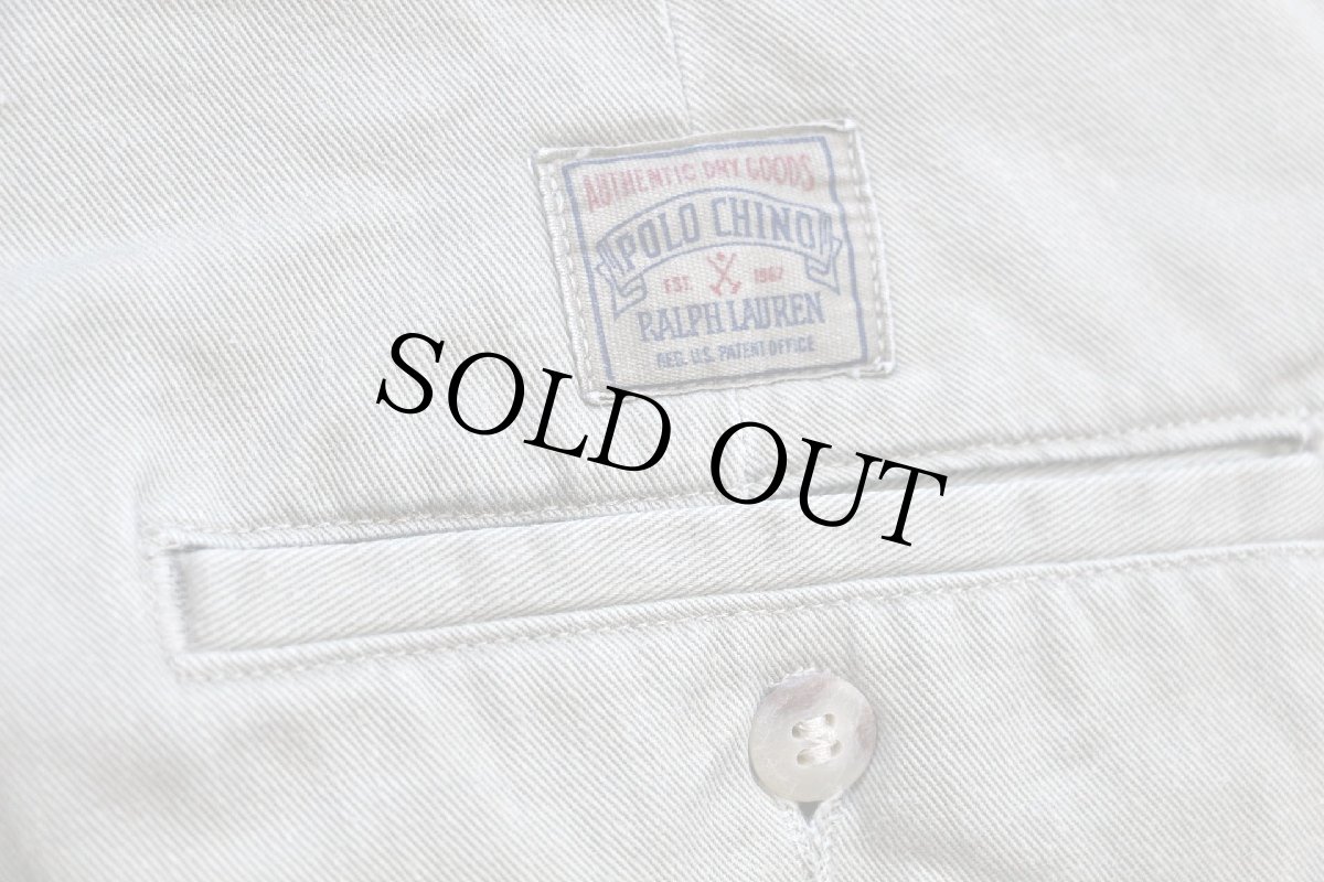 画像7: 90s USA製 ポロ ラルフローレン ツータック コットン チノパン カーキ W36 (7)