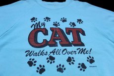 画像3: 80s My CAT Walks All Over Me! 足型 スウェット 水色 (3)