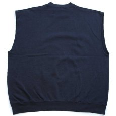 画像2: 90s USA製 NFL ATLANTA FALCONS アメフト ひび割れプリント カットオフ ノースリーブ スウェット 黒 フェード XL (2)