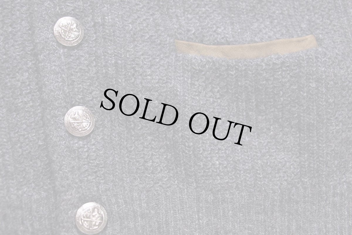 画像5: 60s USA製 PURITAN 編み柄 ウール×アクリルニット カーディガン グレー M (5)