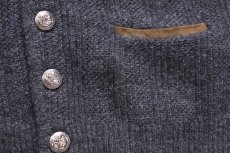 画像5: 60s USA製 PURITAN 編み柄 ウール×アクリルニット カーディガン グレー M (5)