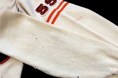 画像6: 50s Colorado Don パッチ&ピンズ付き パチポケ ウールニット レタードカーディガン ボロ アイボリー (6)