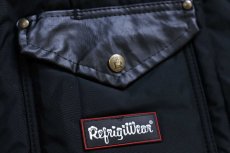 画像4: 90s USA製 RefrigiWear 襟ボア 中綿入り ナイロン ワークジャケット 濃紺 XL (4)