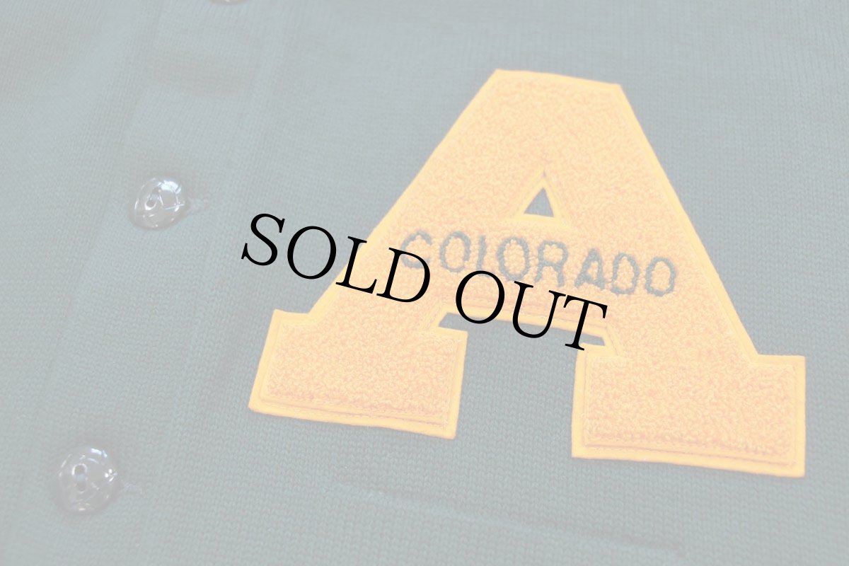 画像5: 50s Stu-Beresford COLORADO パッチ付き ウールニット レタードカーディガン 緑 (5)