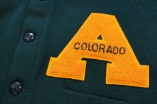 画像5: 50s Stu-Beresford COLORADO パッチ付き ウールニット レタードカーディガン 緑 (5)