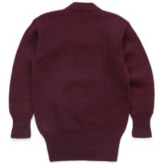 画像2: 40s IMPERIAL Vネック ローゲージ ウールニット レタードセーター バーガンディ 40 (2)