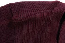 画像7: 40s IMPERIAL Vネック ローゲージ ウールニット レタードセーター バーガンディ 40 (7)