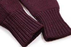 画像5: 40s IMPERIAL Vネック ローゲージ ウールニット レタードセーター バーガンディ 40 (5)