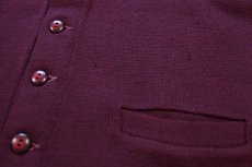 画像6: 50s Lamb Knit ウールニット レタードカーディガン ワインレッド (6)