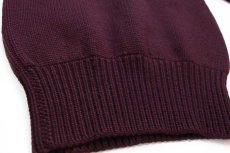 画像6: 40s IMPERIAL Vネック ローゲージ ウールニット レタードセーター バーガンディ 40 (6)