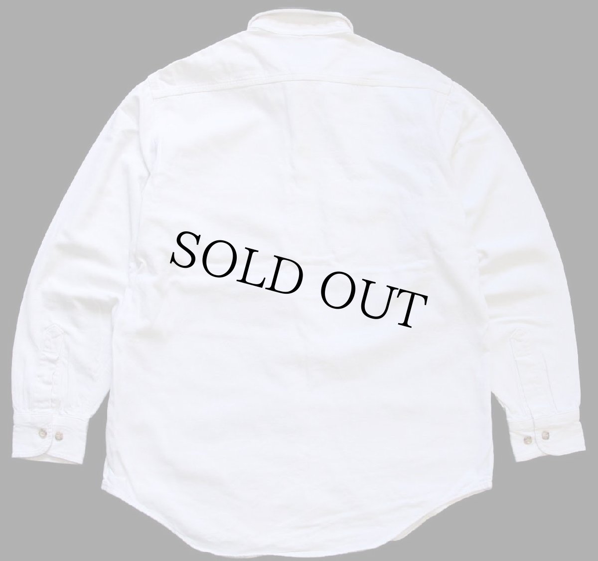 画像2: 80s carharttカーハート ワンポイント コットン ワークシャツ 生成り (2)