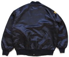 画像2: 90s USA製 Eagle Hose Co. Greenport F.D. fire truck 消防車 刺繍 キルティングライナー ナイロンジャケット 黒 L (2)