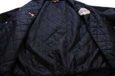 画像5: 90s USA製 Eagle Hose Co. Greenport F.D. fire truck 消防車 刺繍 キルティングライナー ナイロンジャケット 黒 L (5)