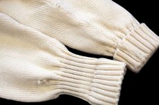 画像7: 50s Colorado Don パッチ&ピンズ付き パチポケ ウールニット レタードカーディガン ボロ アイボリー (7)