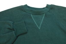 画像3: 70s USA製 RUSSELLラッセル 無地 前V スウェット 緑 フェード M★ブランク (3)