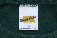 画像4: 70s USA製 RUSSELLラッセル 無地 前V スウェット 緑 フェード M★ブランク (4)