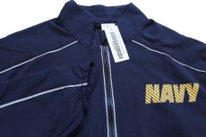 画像3: デッドストック★16 USA製 米軍 U.S.NAVY RUNNING JACKET トレーニング ナイロンジャケット 紺 S/S (3)