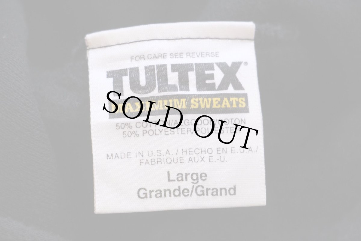 画像4: 90s USA製 TULTEX 無地 スウェットパーカー 黒 L★フーディー ブランク (4)
