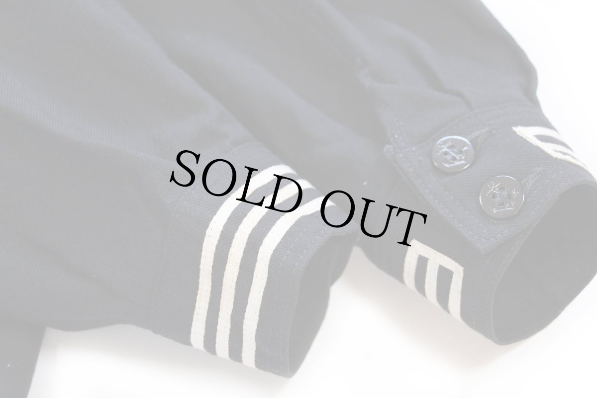 画像7: 80s 米軍 U.S.NAVY パッチ付き ウール セーラーシャツ 濃紺 40XL (7)