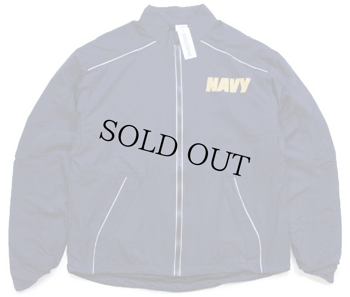 画像1: デッドストック★16 USA製 米軍 U.S.NAVY RUNNING JACKET トレーニング ナイロンジャケット 紺 S/S (1)