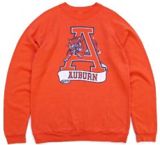 画像1: 80s AUBURN タイガー ひび割れプリント スウェット オレンジ (1)