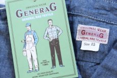 画像6: 新品★日本製 GENERAG コットン ブルー シャンブレーシャツ M(15) (6)