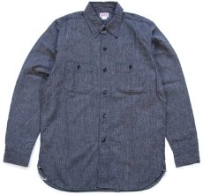 画像2: 新品★日本製 GENERAG コットン ブラック シャンブレーシャツ S/14 (2)