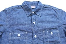 画像4: 新品★日本製 GENERAG コットン ブルー シャンブレーシャツ M(15) (4)