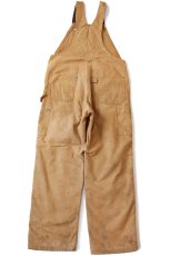 画像3: 90s USA製 carharttカーハート キルティングライナー ダブルニー ダック地 オーバーオール 茶 W38 L32 (3)