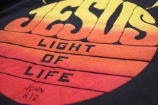 画像4: 80s USA製 JESUS LIGHT OF LIFE グラデーション 発泡プリント スウェット 黒 XL★RUSSELLラッセル (4)