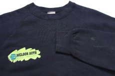 画像3: 80s USA製 NAPA WELDON AUTO PARTS 蛍光 両面プリント スウェット 黒 L (3)