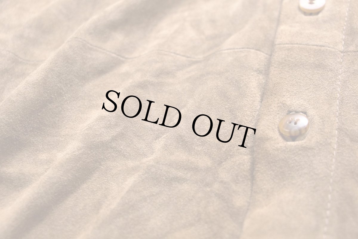 画像7: 90s USA製 COLE-HAAN コールハーン ラムスキン スエード レザーシャツ ブラウンベージュ M (7)