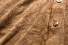 画像7: 90s USA製 COLE-HAAN コールハーン ラムスキン スエード レザーシャツ ブラウンベージュ M (7)