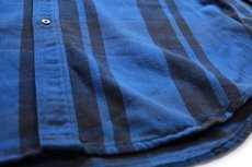 画像5: 80s USA製 JCPenney STJOHN'SBAY×BIGMACビッグマック チェック コットン フランネルシャツ 青×薄黒 XL-T (5)