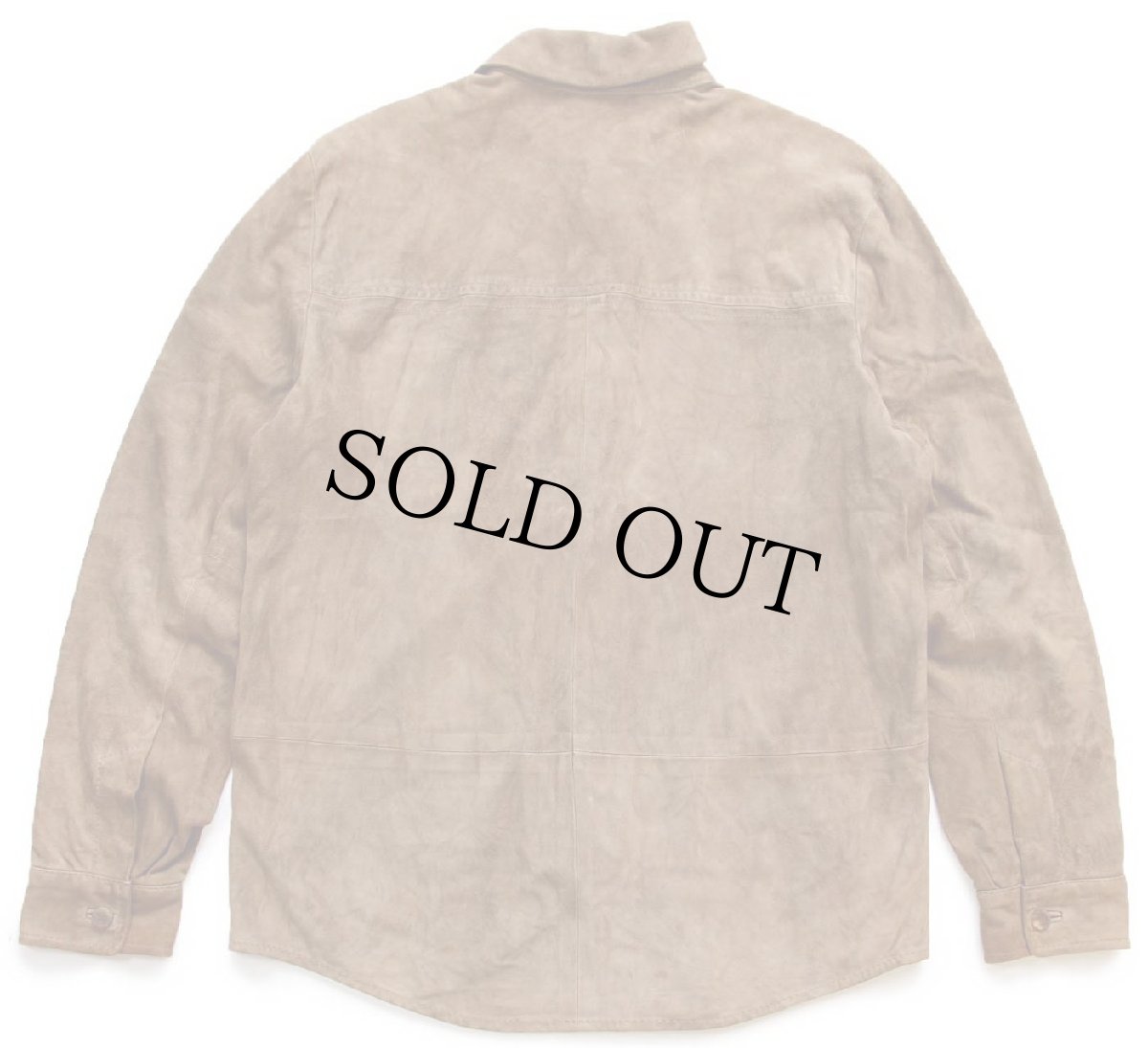 画像2: 90s USA製 COLE-HAAN コールハーン ラムスキン スエード レザーシャツ ブラウンベージュ M (2)