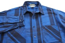 画像3: 80s USA製 JCPenney STJOHN'SBAY×BIGMACビッグマック チェック コットン フランネルシャツ 青×薄黒 XL-T (3)