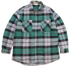 画像1: 80s ポルトガル製 JCPenney STJOHN'SBAY×BIGMACビッグマック チェック コットン フランネルシャツ XL (1)