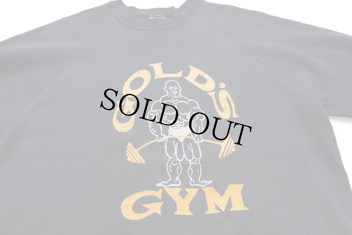画像3: 80s USA製 GOLD'S GYM スウェット 黒 フェード XL (3)