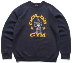 画像1: 80s USA製 GOLD'S GYM スウェット 黒 フェード XL (1)