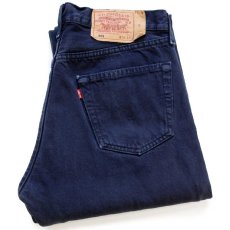 画像1: 90s 英国製 Levi'sリーバイス 501 後染め カラーデニムパンツ 濃紺 W34 L32★ユーロ (1)