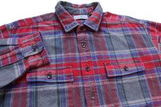 画像3: 90s L.L.Bean タータンチェック コットン シャモアクロスシャツ XL-R★CHAMOIS CLOTH SHIRT (3)