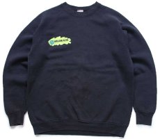 画像2: 80s USA製 NAPA WELDON AUTO PARTS 蛍光 両面プリント スウェット 黒 L (2)