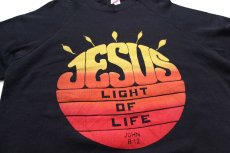 画像3: 80s USA製 JESUS LIGHT OF LIFE グラデーション 発泡プリント スウェット 黒 XL★RUSSELLラッセル (3)
