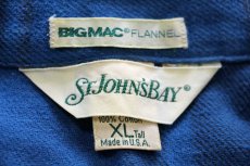 画像4: 80s USA製 JCPenney STJOHN'SBAY×BIGMACビッグマック チェック コットン フランネルシャツ 青×薄黒 XL-T (4)