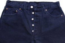 画像4: 90s 英国製 Levi'sリーバイス 501 後染め カラーデニムパンツ 濃紺 W34 L32★ユーロ (4)
