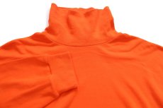 画像4: 90s USA製 GAPギャップ 無地 タートルネック コットン 長袖Tシャツ オレンジ XL (4)