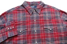 画像3: 00s ポロ ラルフローレン タータンチャック コットン フランネル ウエスタンシャツ XL (3)