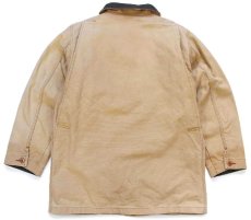 画像2: 90s USA製 L.L.Bean PRIMALOFTプリマロフト 中綿入りライナー付き ダック地 フィールドコート 茶 フェード W-S★ジャケット (2)