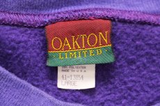 画像4: 80s USA製 OAKTON 無地 ツートン はめ込み 前V スウェット 紫 L★ブランク (4)