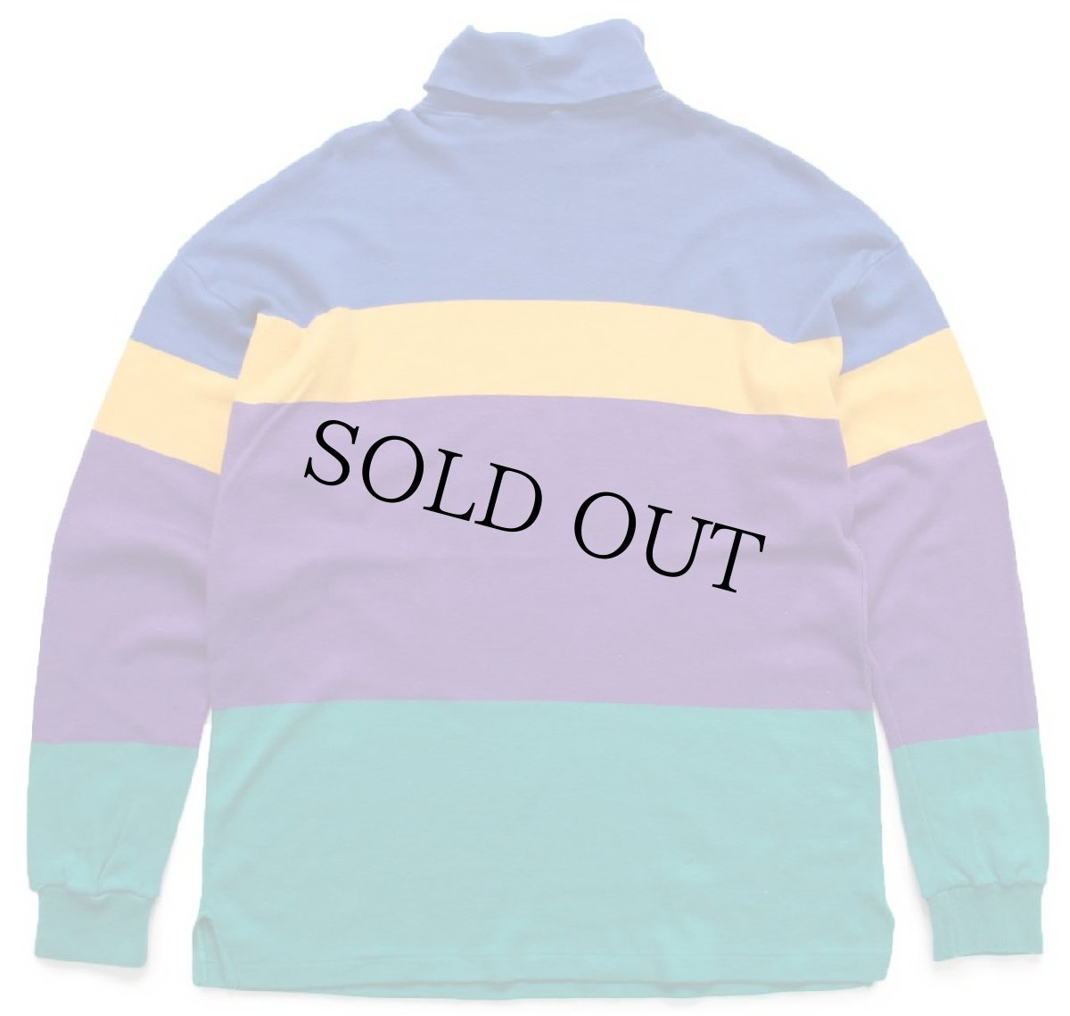 画像3: 90s USA製 Austin Kane マルチカラー 切り替え タートルネック コットン 長袖Tシャツ L (3)